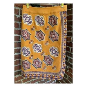 NWOT Anthropologie Krissy Embroidered Pencil Skirt  Size 6